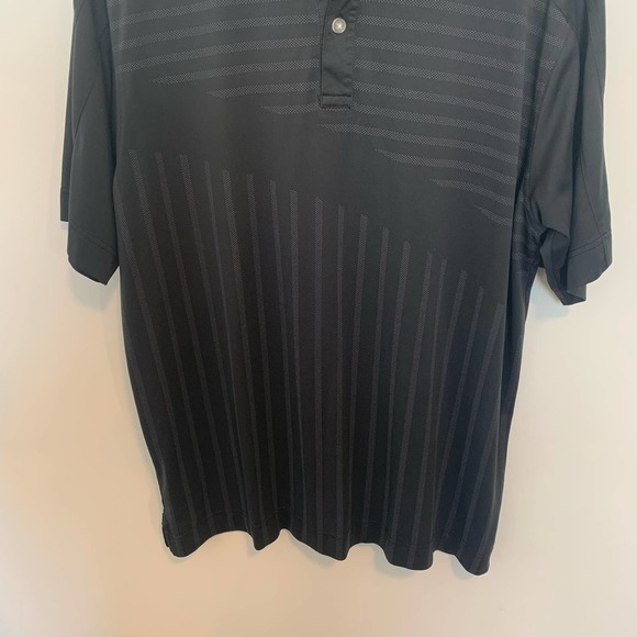 Callaway Mens Short Sleeve Golf Shirt Size Large Black Gray Printed Collared - Picture 2 of 15